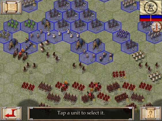 Ancient Battles: Hannibal - Computer (iPad) Game Map and Units